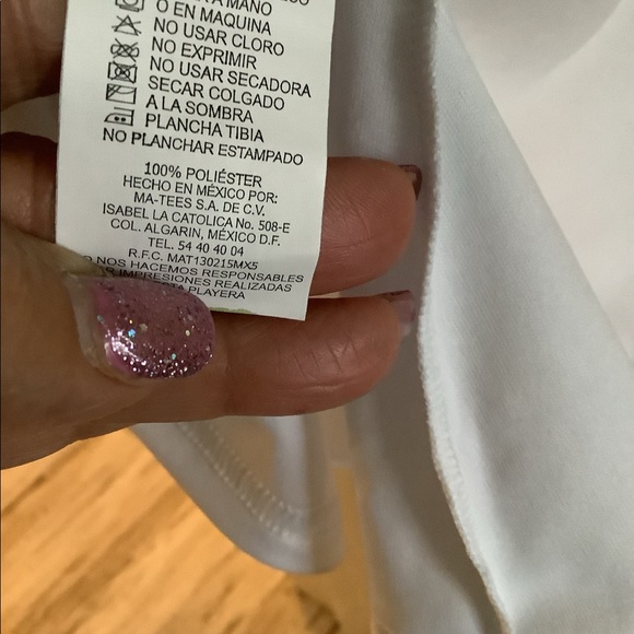 Adidas top stretchy royal blue and white top with gold sparkles . Nice look - Picture 6 of 9